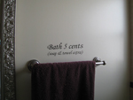 Vinyl Lettering in a bathroom