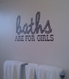 bathroom wall lettering