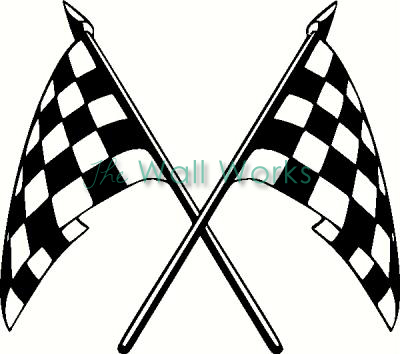 Auto Racing Decals on Racing Flags Vinyl Decal   Car Decal   Cars And Motorcycles Decals