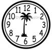 palm tree clock vinyl decal