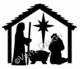 Nativity Stable With People vinyl decal