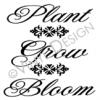Plant Grow Bloom vinyl decal