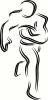 football player outline vinyl decal
