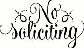 No Soliciting vinyl decal