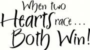 Two Hearts Race vinyl decal