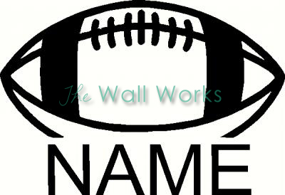 Football with Name vinyl decal