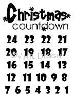 Christmas Countdown Chart vinyl decal