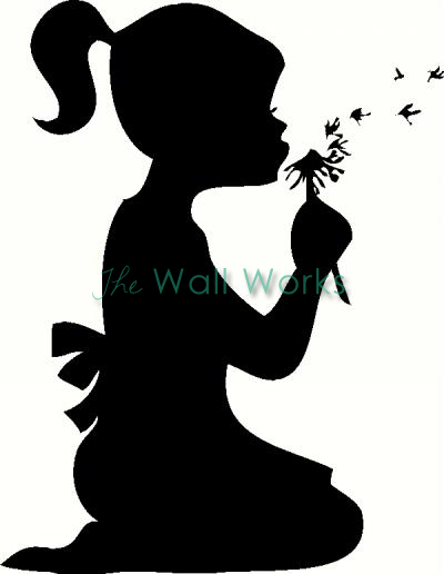 Girl with Flower vinyl decal