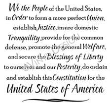 Preamble to the Constitution vinyl decal