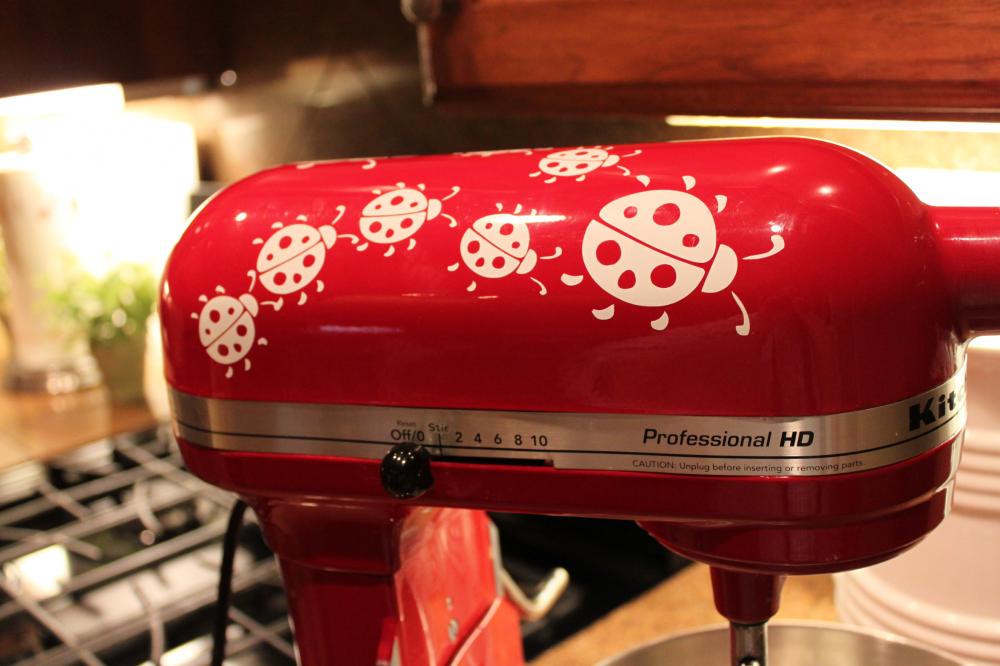 Kitchenaid Mixer Decal - Lady Bugs Vinyl Sticker - The Wall Works