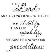 The Lord is More Concerned vinyl decal