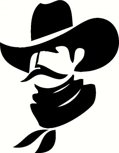 Cowboy Profile  wall sticker  vinyl decal The Wall Works