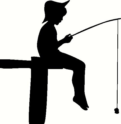 Fishing Boy Silhouette vinyl decal
