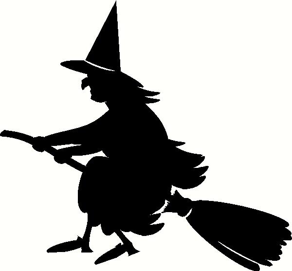 Flying Witch on Broom vinyl decal