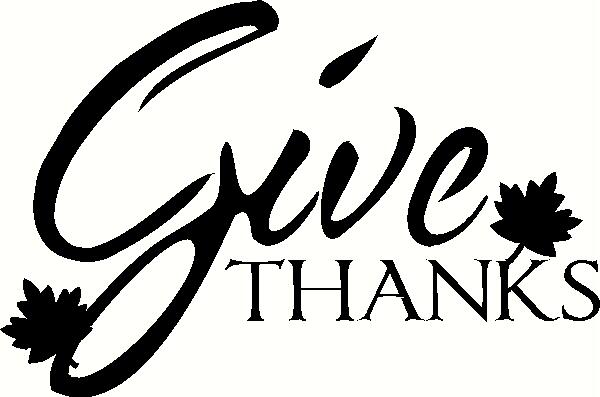 Give Thanks - With Leaves vinyl decal