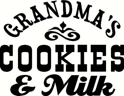 Grandma's Milk & Cookies vinyl decal