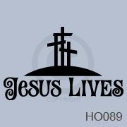 Jesus Lives with Crosses vinyl decal