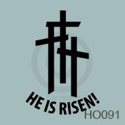 He is Risen with Crosses vinyl decal