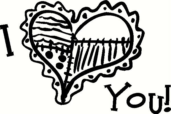 I Love You with Heart vinyl decal