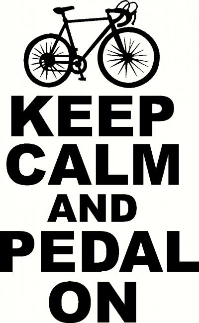 Keep Calm and Pedal On vinyl decal