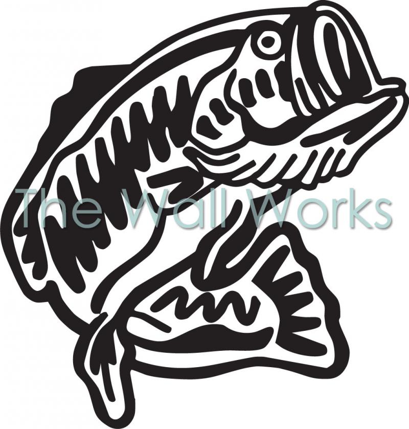 Large Mouth Bass wall sticker, vinyl decal