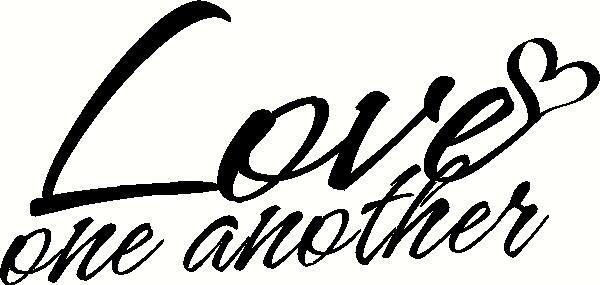 Love One Another With Heart wall sticker, vinyl decal | The Wall Works