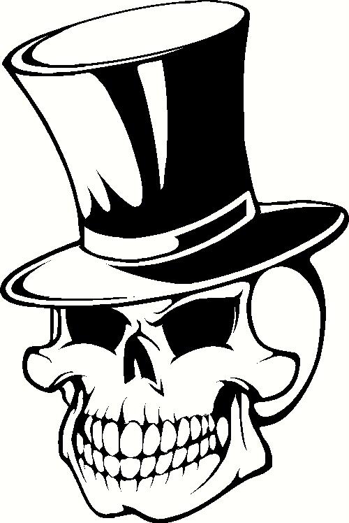 Skull with Tophat vinyl decal