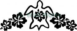 Turtle Flowers (2) vinyl decal