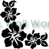 3 Hawaiian Hibiscus Flowers vinyl decal