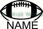 Football with Name vinyl decal