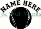 Baseball with Name vinyl decal