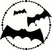 3 Bats in Moon vinyl decal