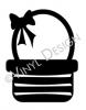 Basket with Bow vinyl decal