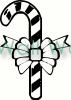 Candy Cane With Bow vinyl decal
