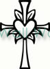 Cross with Heart vinyl decal