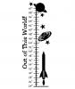 Spaceship Growth Chart vinyl decal