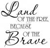 Land of the Free Because of the Brave (1) vinyl decal