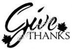 Give Thanks - With Leaves vinyl decal