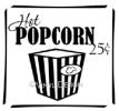 Hot Popcorn 25 Cents vinyl decal