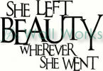 She Left Beauty vinyl decal