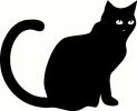 Black Cat Sitting vinyl decal