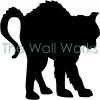 Black Cat Arched Back vinyl decal