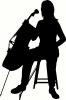 Cello Player Silhouette vinyl decal