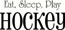 Eat Sleep Hockey vinyl decal