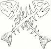 Fish Bone Cross vinyl decal