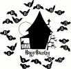Happy Haunting House with Numbers vinyl decal