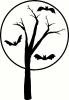 Haunted Tree with Bats vinyl decal