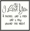 I Love You with Border vinyl decal
