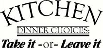 Kitchen Dinner Choices vinyl decal