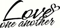 Love One Another With Heart vinyl decal